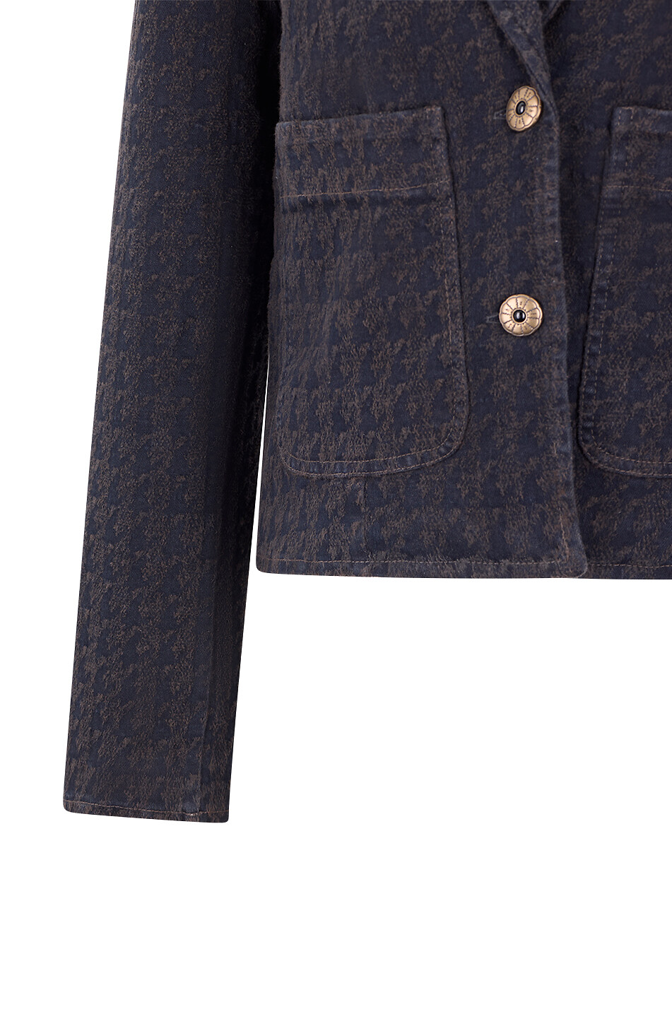 SHAFT Blazer court à pied-de-poule en coton organique Frida Femme NOIR 3