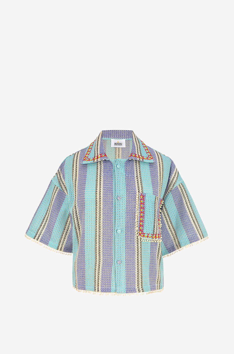 Gelato striped short-sleeved cotton knit shirt