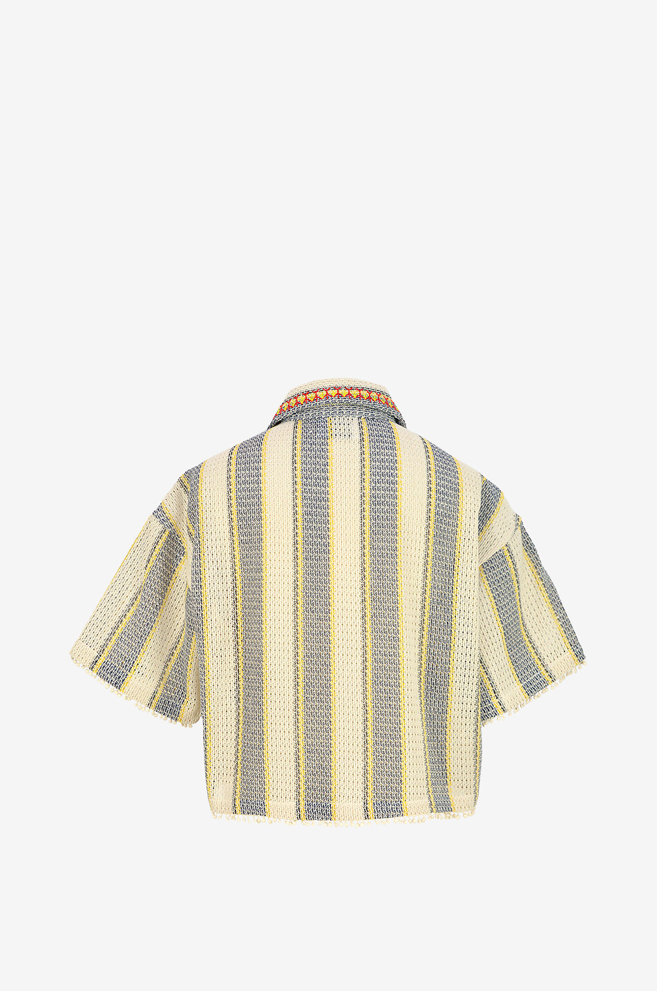 MONOKI Gelato striped short-sleeved cotton knit shirt Women YELLOW 2