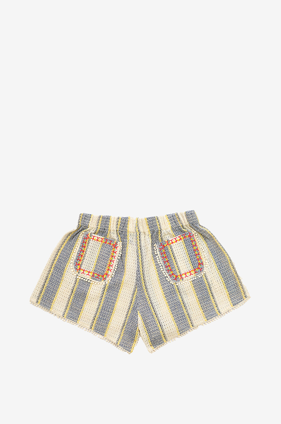 MONOKI Short rayé en coton en maille Gelato Femme JAUNE 2