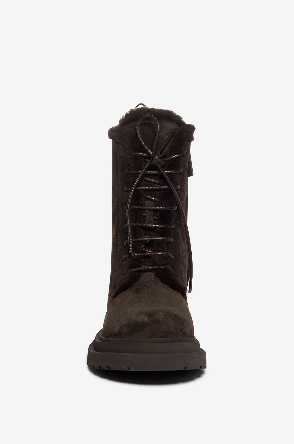 BRUNELLO CUCINELLI Suede lace-up lined ankle boots Women GREY 2