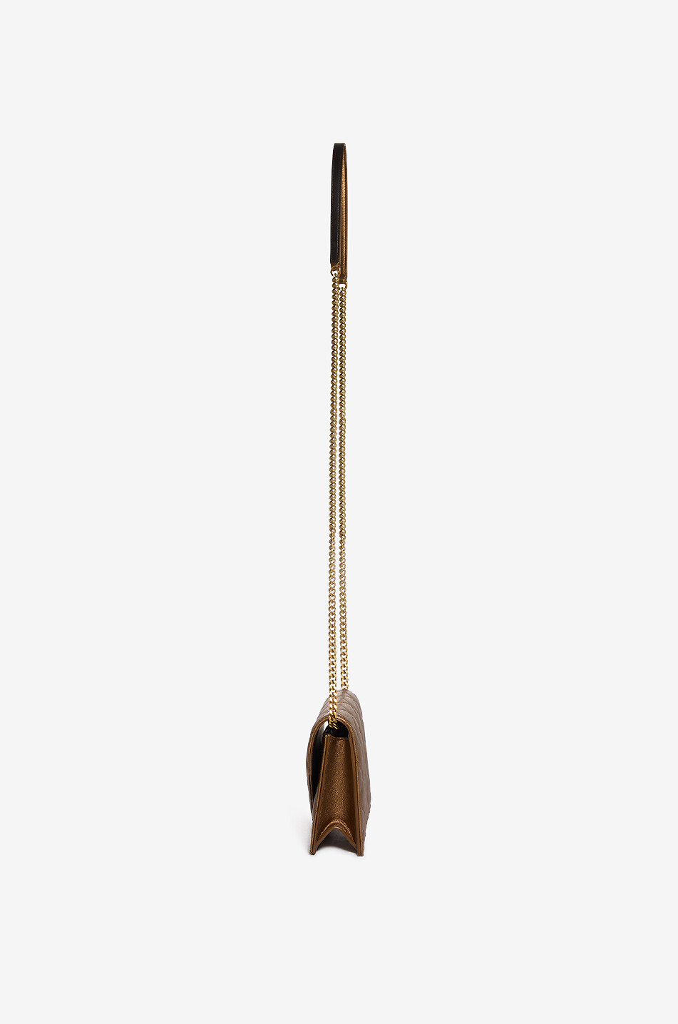 SAINT LAURENT PARIS Sac porté épaule matelassé en cuir métallisé Paris Femme Beige Foncé 4