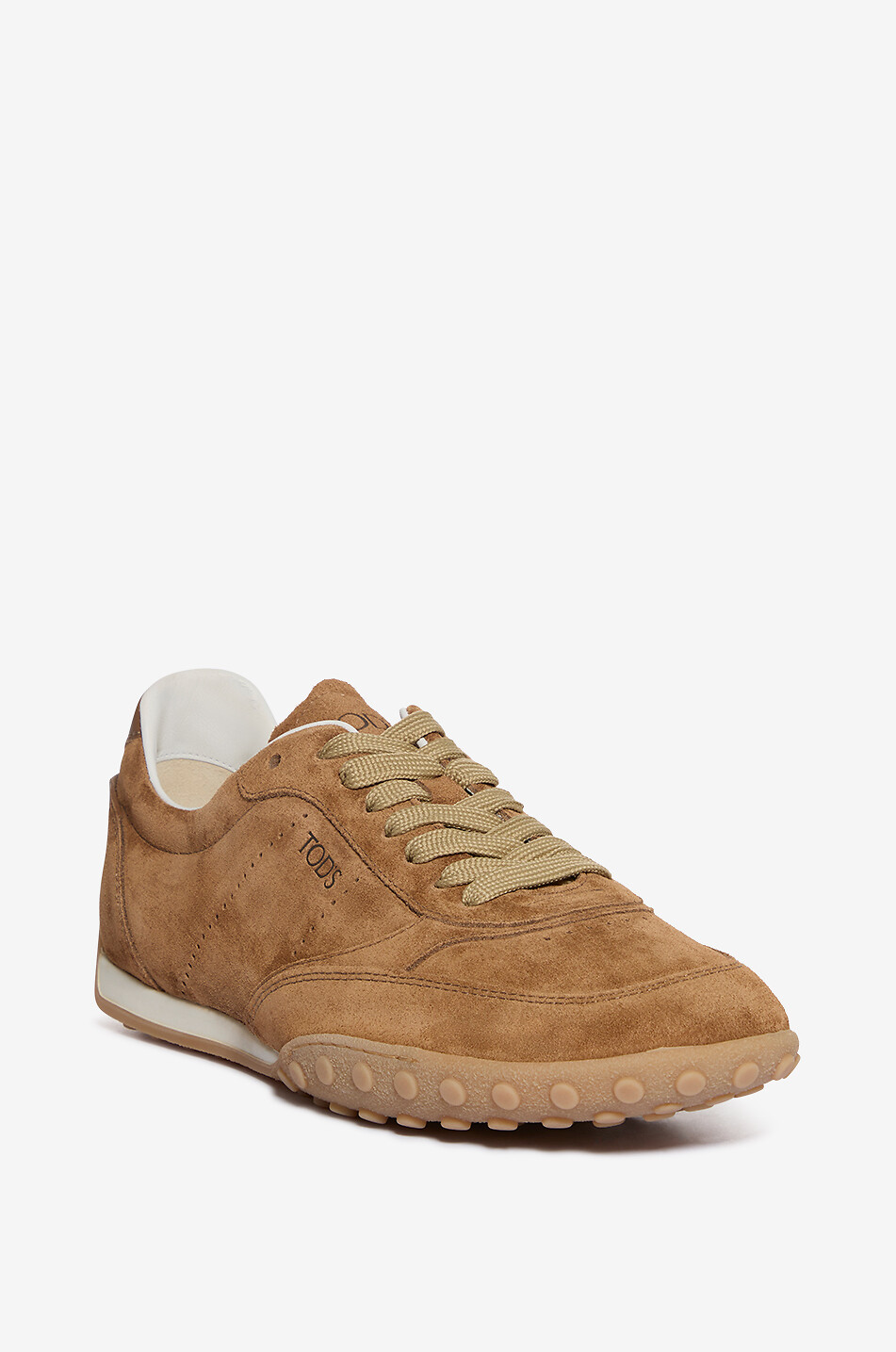 Niedrige Schnürsneakers aus Veloursleder