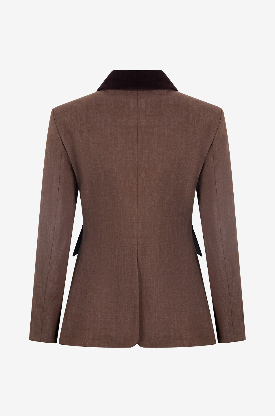 DESTREE Tamara Stretch Bico velvet collar lightweight fitted jacket Women BROWN 2