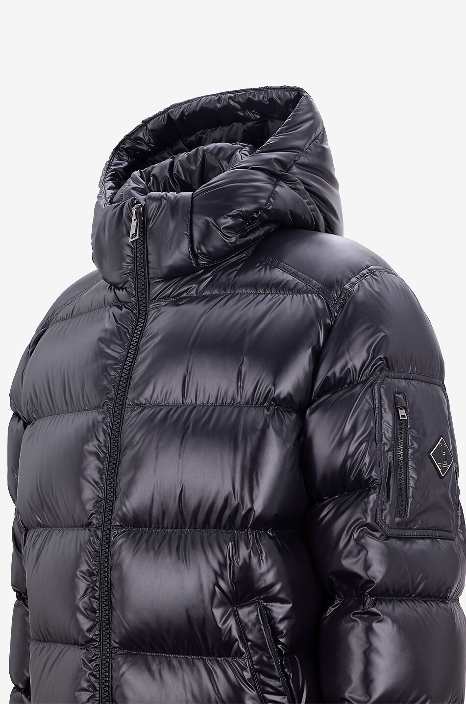 HERNO Doudoune courte à capuche en tissu technique matelassé Homme NOIR 3