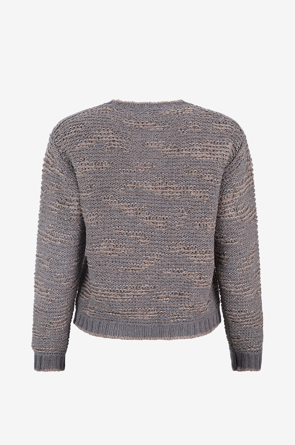 FABIANA FILIPPI Chiné-Pullover mit Rundhalsausschnitt aus Mischschurwolle Damen BRAUN 2