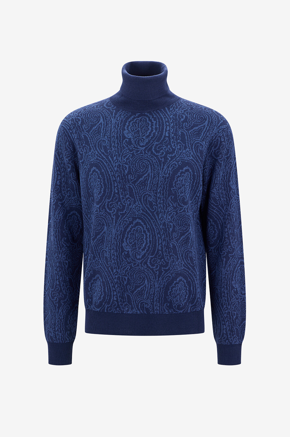 Pull jacquard à col roulé en laine mélangé motif Arnica