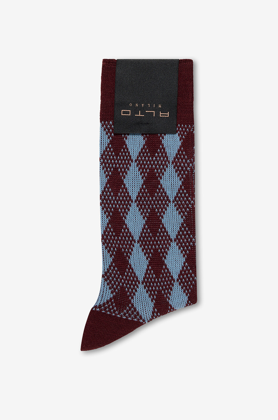 Chaussettes hautes fantaisie en laine vierge mélangée Basalto