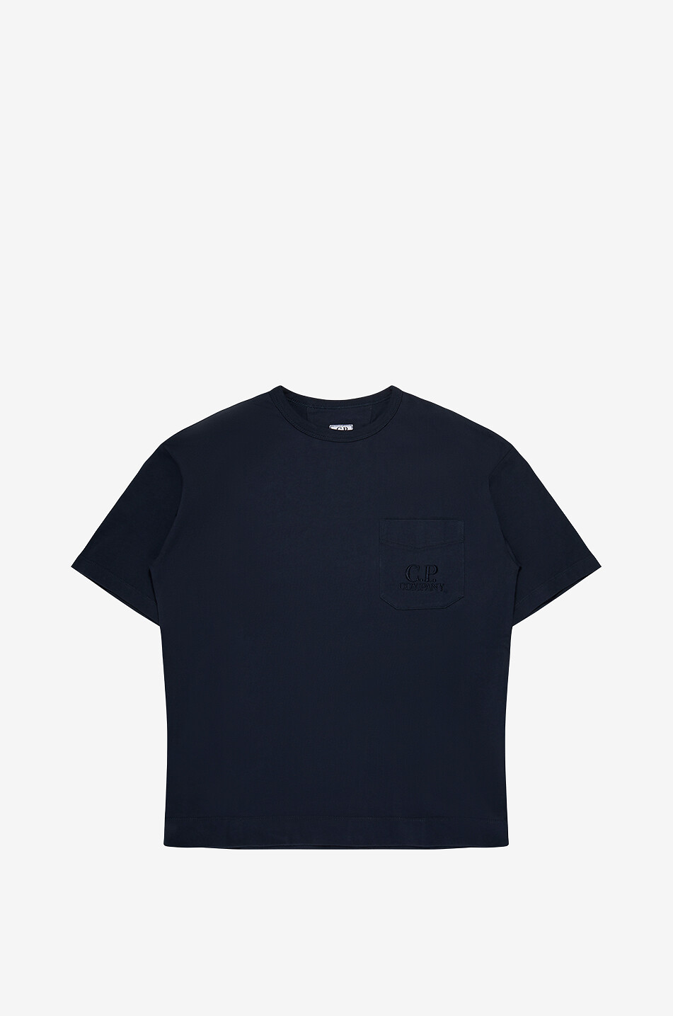 C.P. COMPANY U16 T-shirt à manches courtes en coton garçon brodé logo Garçon BLEU FONCE 1