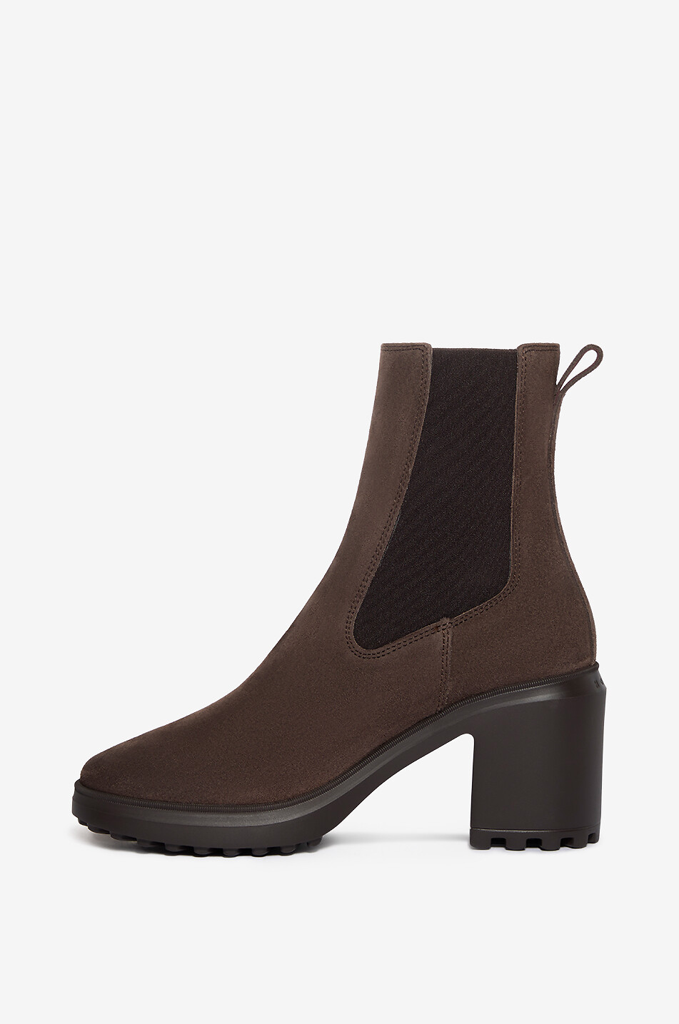 HOGAN Bottines chelsea à talon carré en cuir de veau H724 Femme MARRON FONCÉ 3