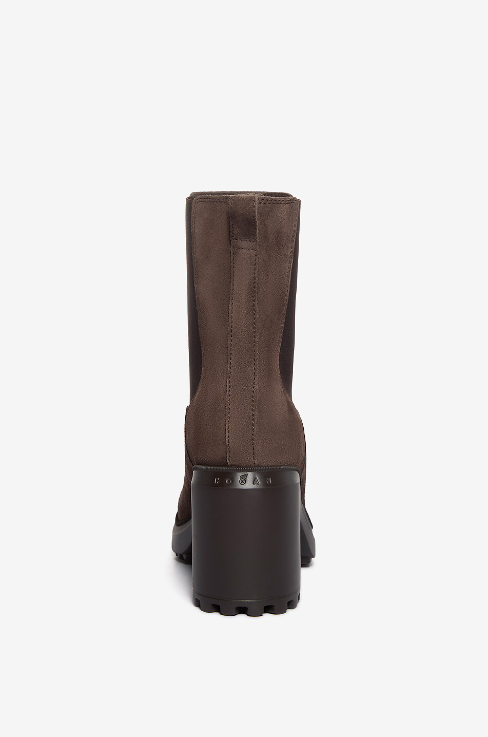 HOGAN Bottines chelsea à talon carré en cuir de veau H724 Femme MARRON FONCÉ 4