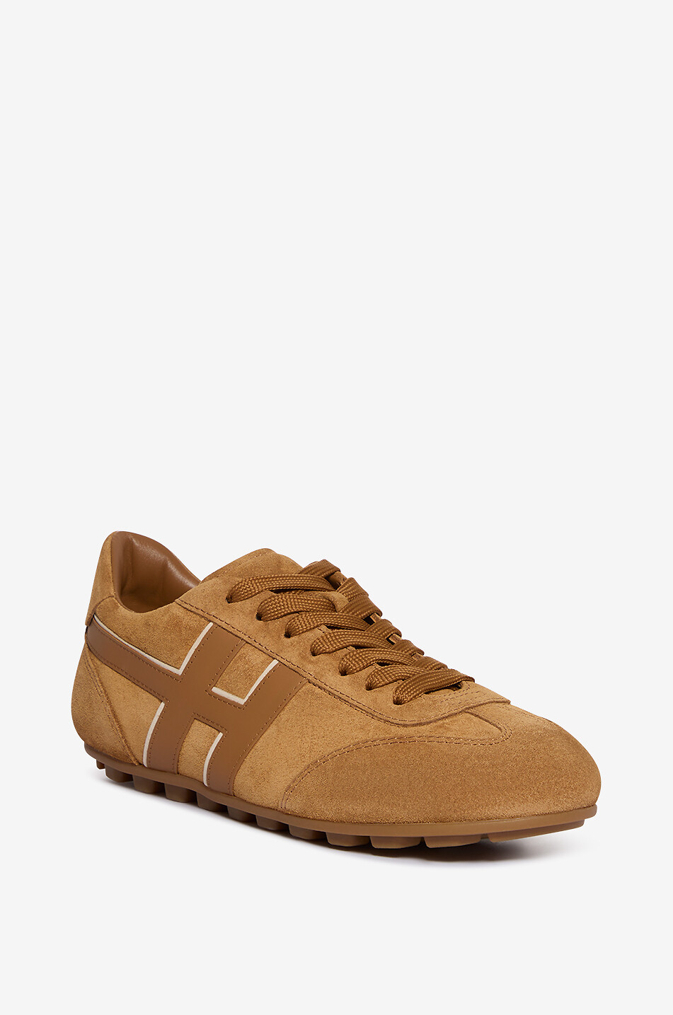 HOGAN Niedrige Schnürsneakers aus Veloursleder Hogan Olympia Damen KAMELFARBEN 1