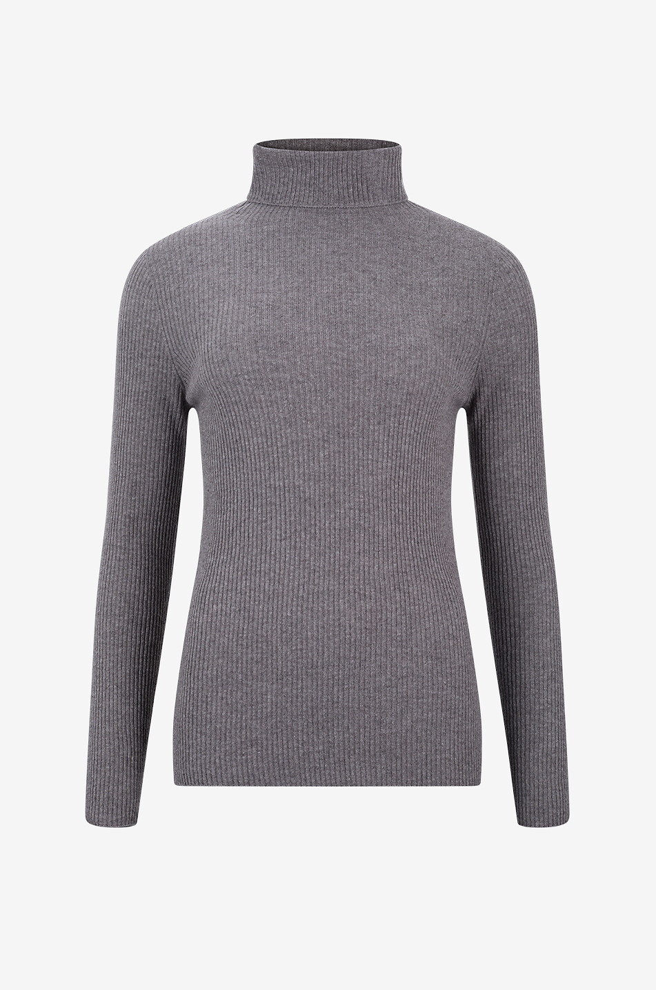 FABIANA FILIPPI Ribbed virgin wool and silk roll-neck jumper Women BROWN 1
