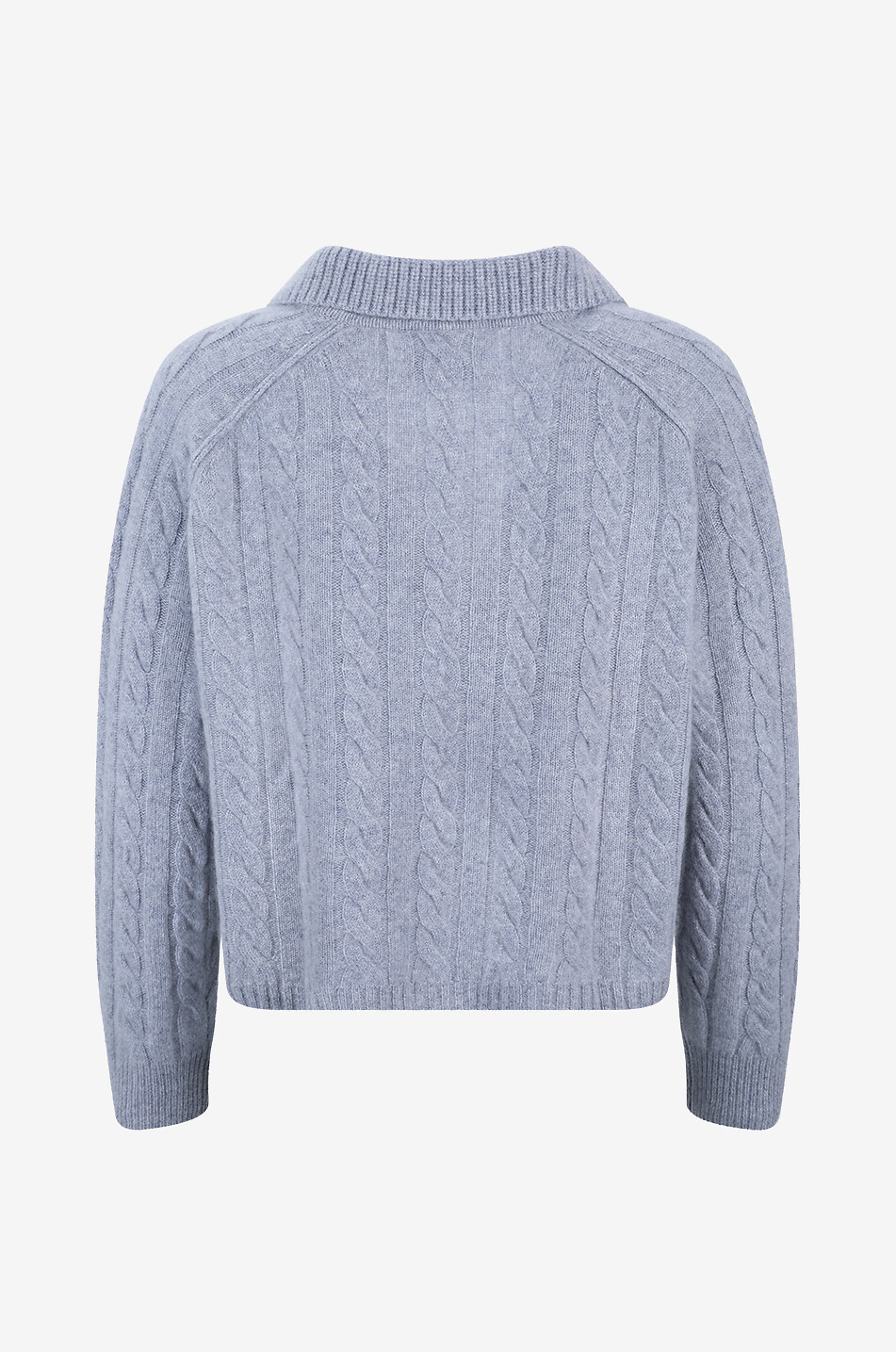 KUJTEN Aenora Cable cashmere cable-knit polo-neck jumper Women MEDIUM GREY 2