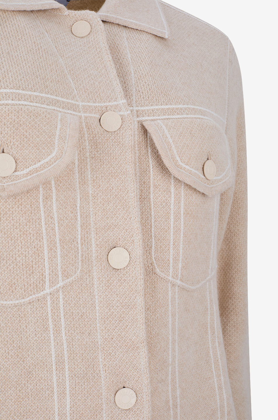 KUJTEN Jessinora short cashmere shirt-collar jacket Women Light beige 3