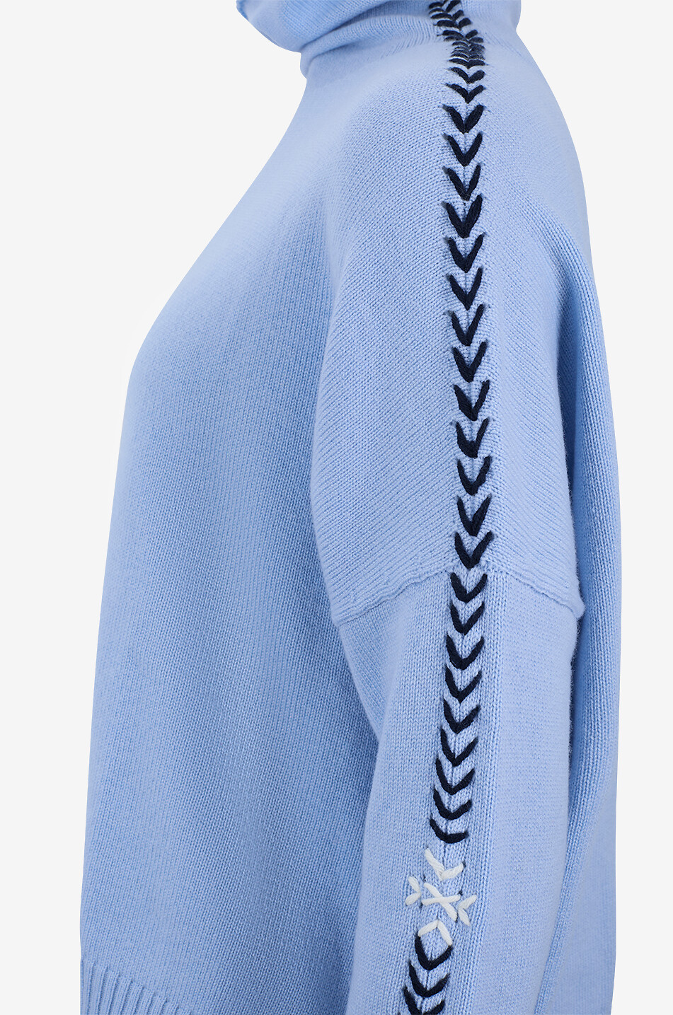 KUJTEN Thea Snow oversized cashmere roll-neck jumper Women LIGHT BLUE 3