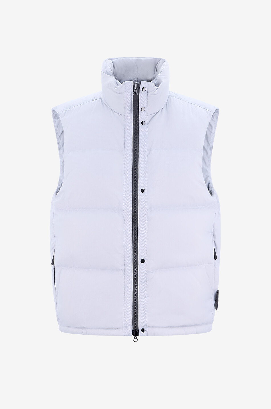 G100004 Matt Ripstop Cordura sleeveless quilted high-neck down jacket