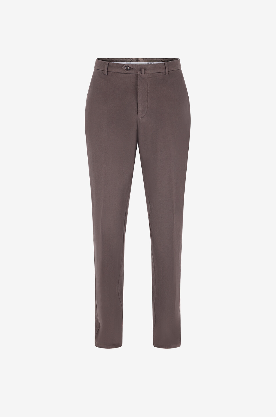 Classic straight-leg mixed cotton trousers