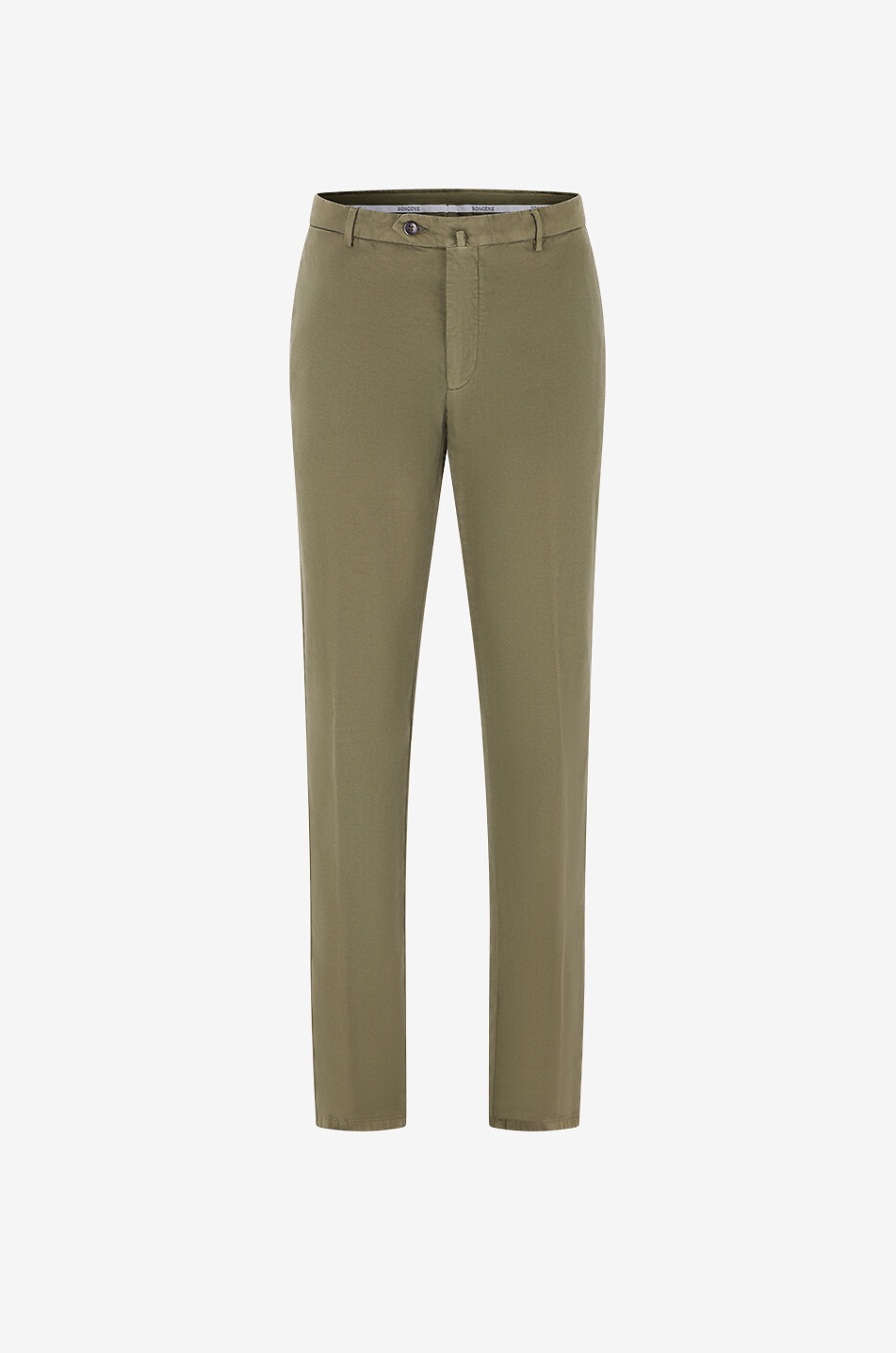 Classic straight-leg mixed cotton trousers