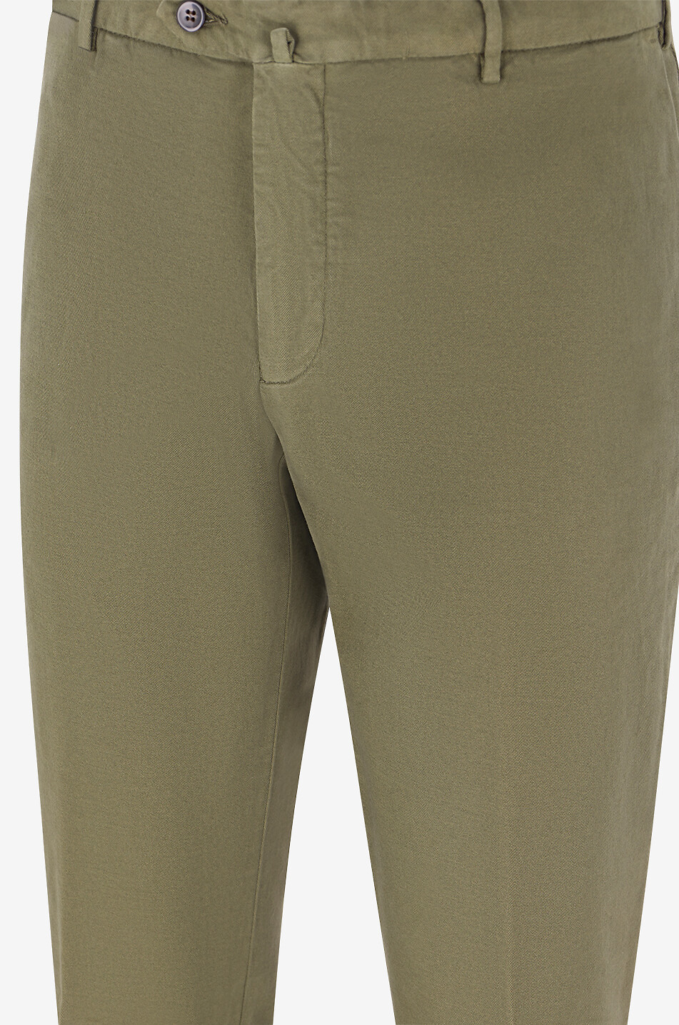 BONGENIE Classic straight-leg mixed cotton trousers Men DARK GREEN 3