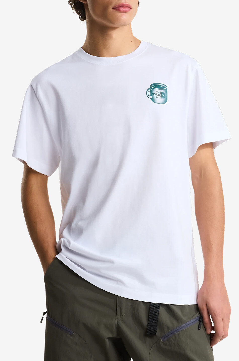 THE NORTH FACE T-shirt imprimé à col rond en coton Basecamp Barista Homme BLANC 3