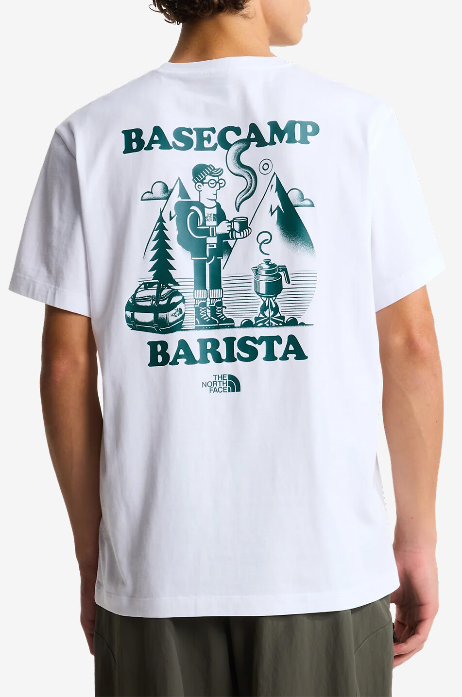 THE NORTH FACE T-shirt imprimé à col rond en coton Basecamp Barista Homme BLANC 4