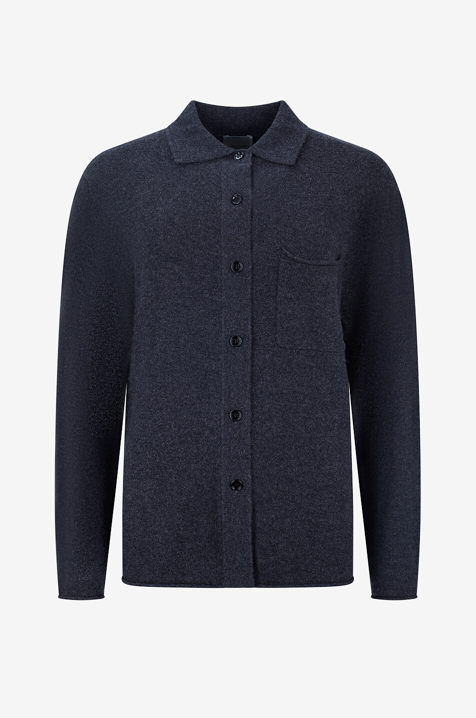 Cardigan à col chemise en cachemire à manches longues