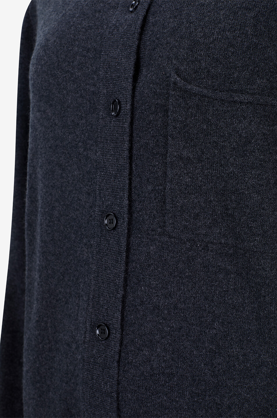 ALLUDE Cardigan à col chemise en cachemire à manches longues Femme GRIS FONCÉ 3