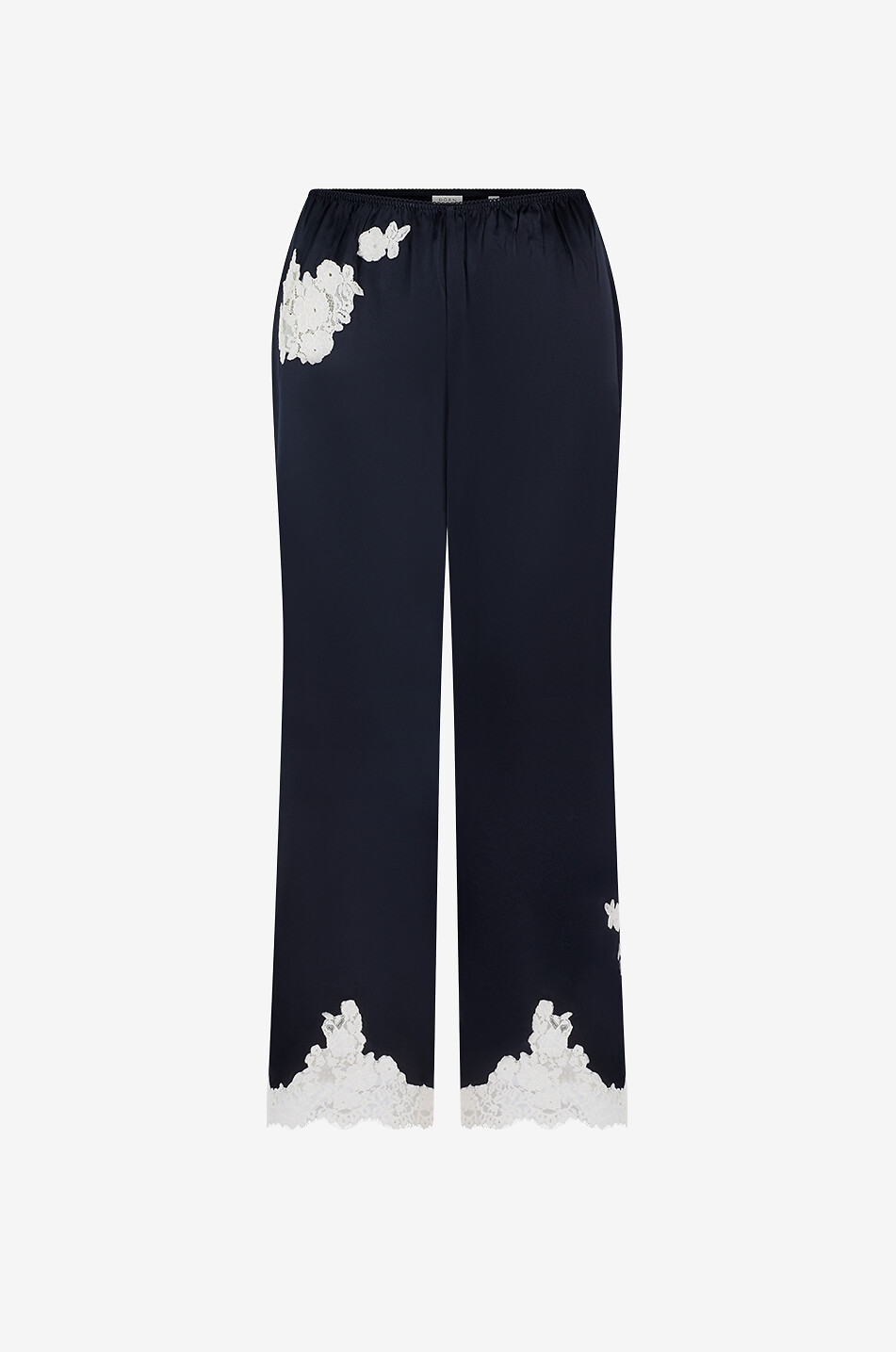 Lavon silk and lace wide-leg trousers