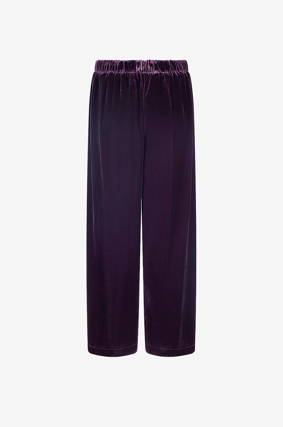 YC MILANO Weite Hose aus Viskose-Samt und Seide Damen DUNKELVIOLETT 2