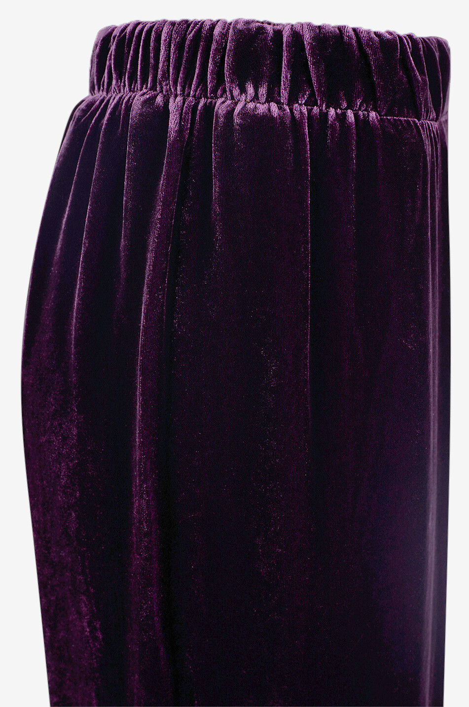 YC MILANO Weite Hose aus Viskose-Samt und Seide Damen DUNKELVIOLETT 3