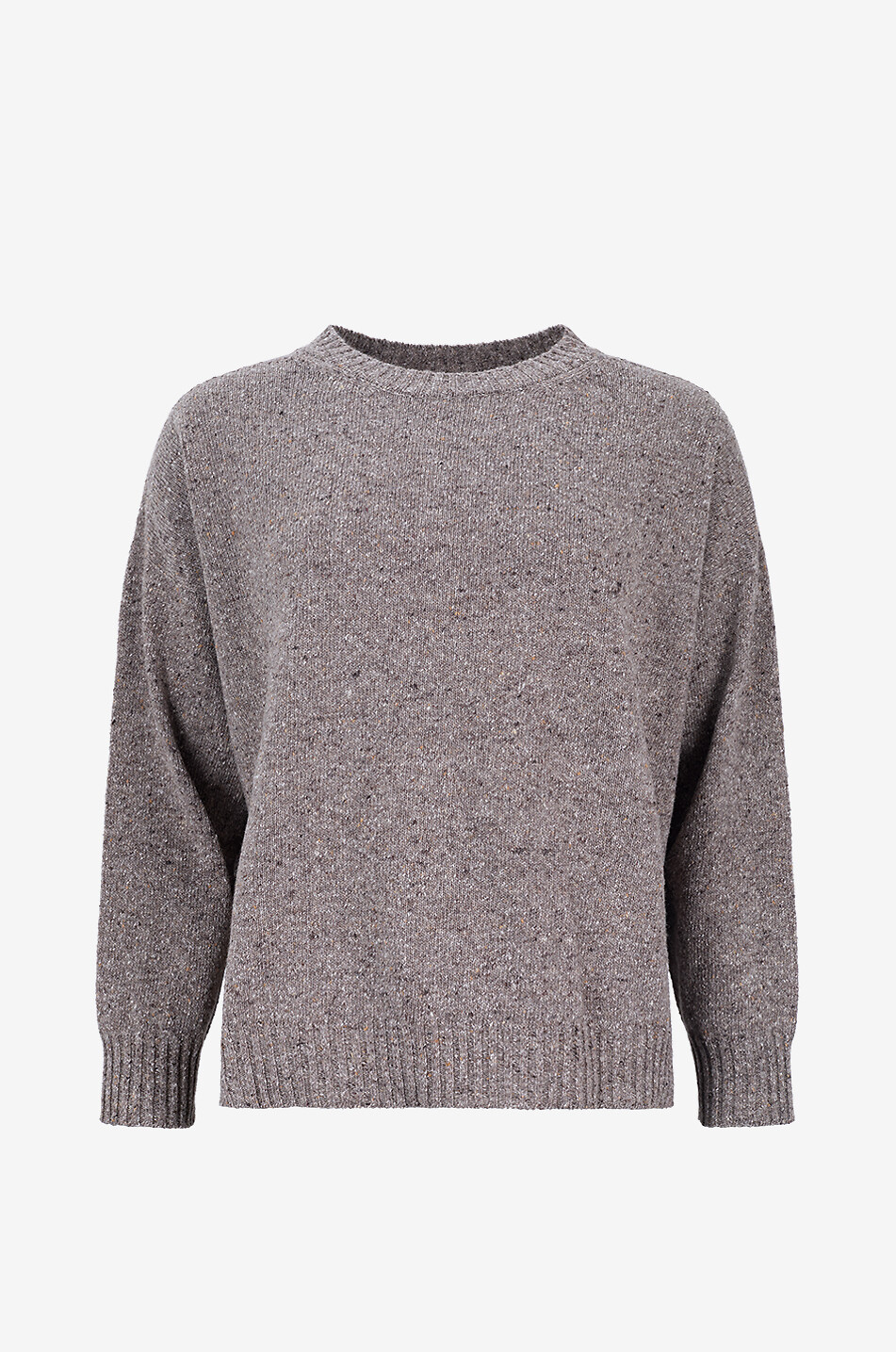 WEEKEND MAX MARA Pull à col rond chiné en laine mélangée Palchi Femme MARRON MOYEN 1