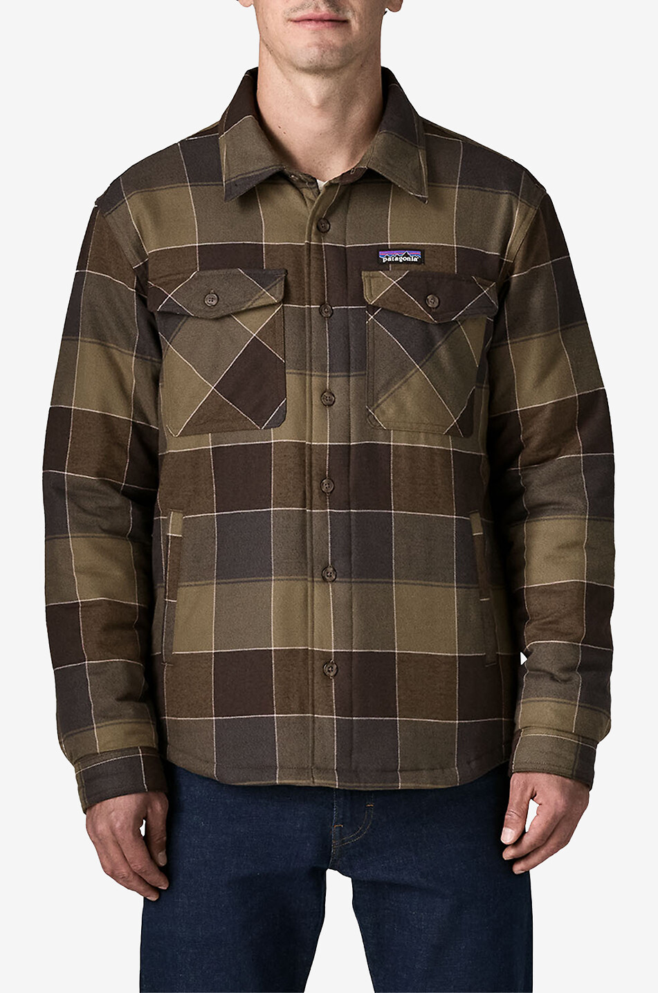 PATAGONIA Veste chemise doublée à carreaux en flanelle Fjord Homme VERT FONCÉ 2