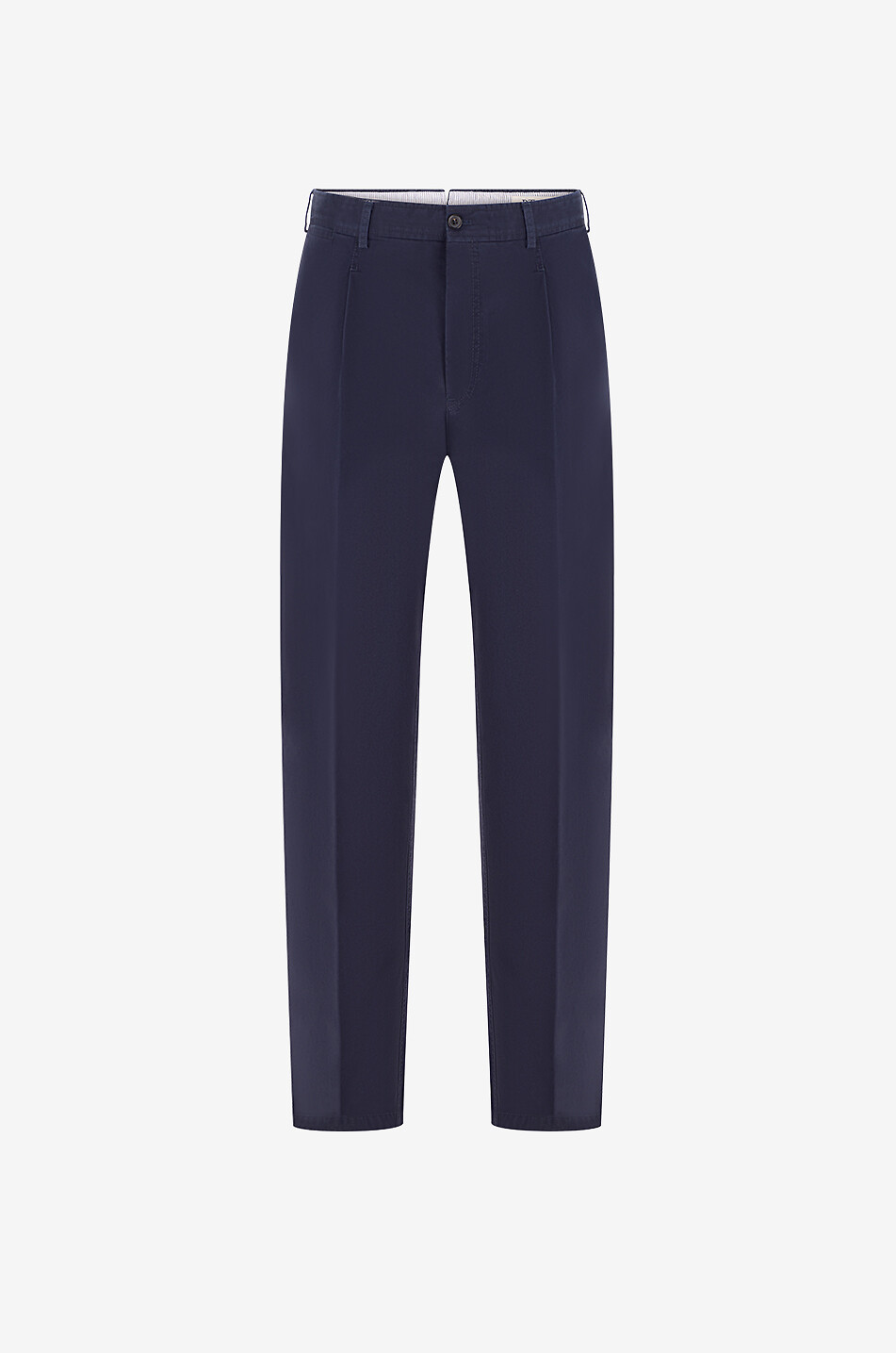 PT TORINO Pantalon chino droit à pince en coton Union Homme BLEU FONCE 1