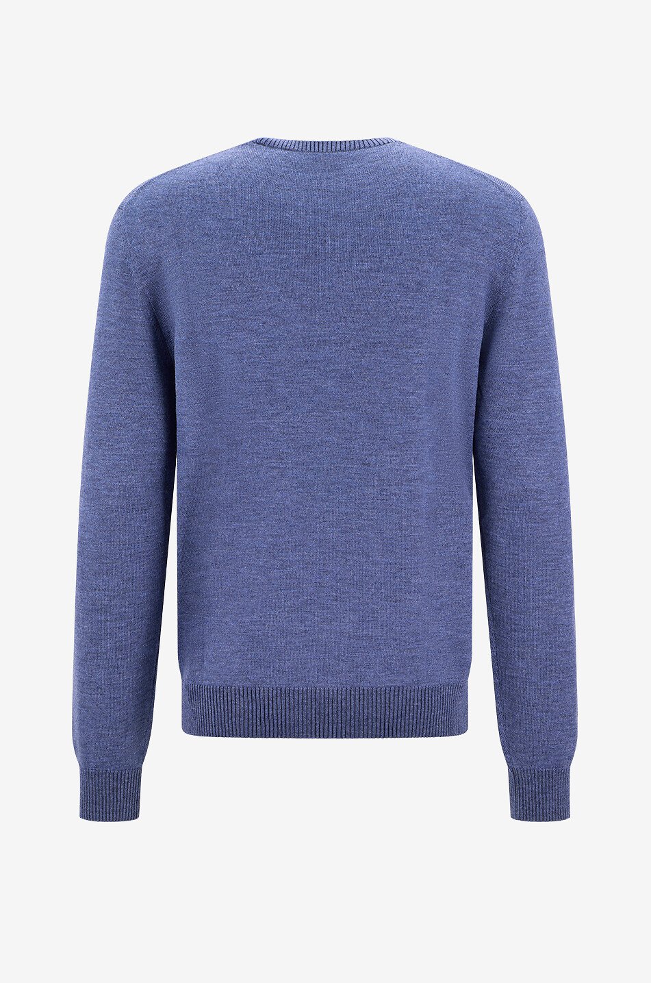 GRAN SASSO Pull à col rond en laine vierge à maille ultra fine Homme BLEU MOYEN 2