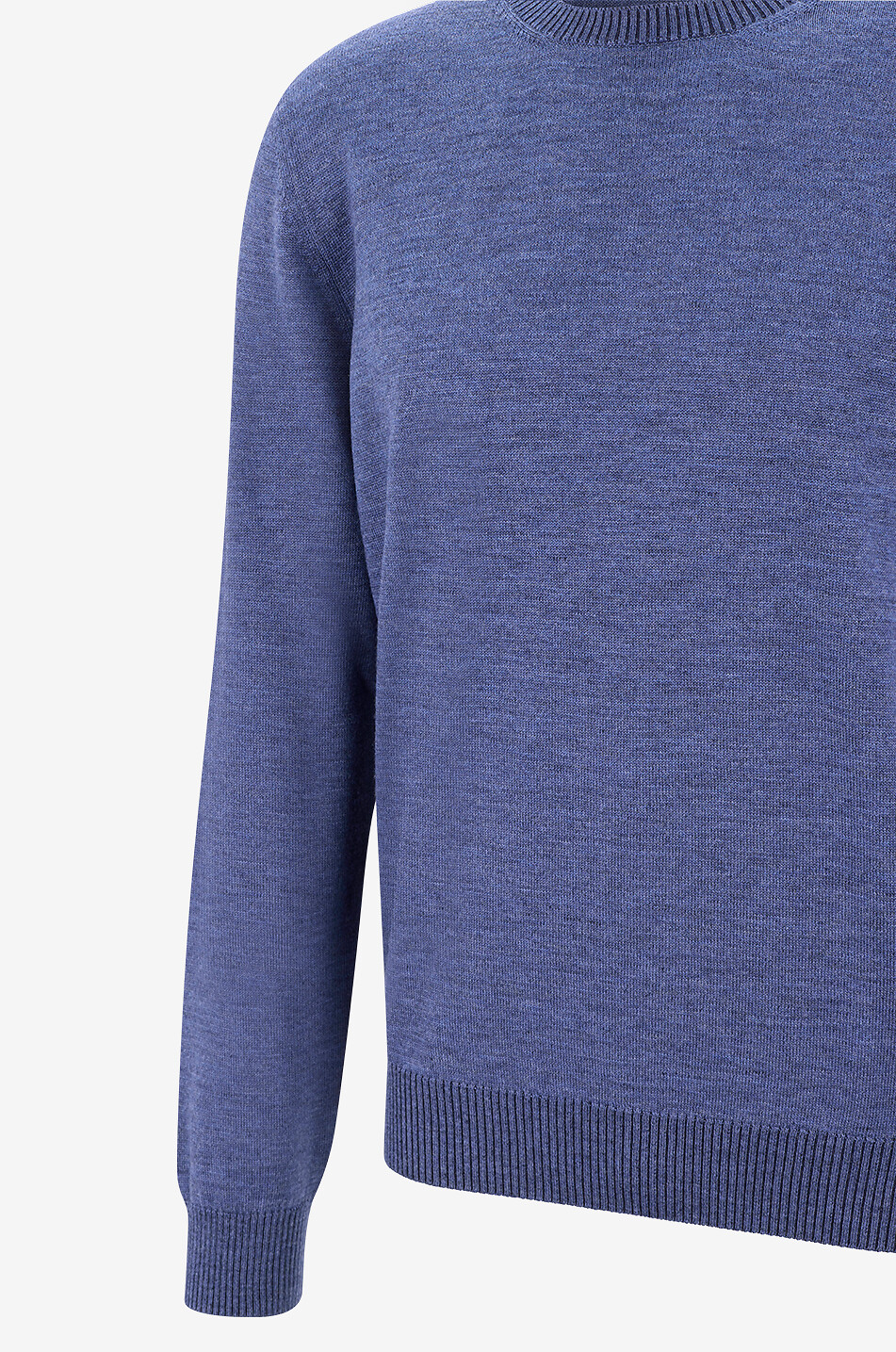GRAN SASSO Pull à col rond en laine vierge à maille ultra fine Homme BLEU MOYEN 3