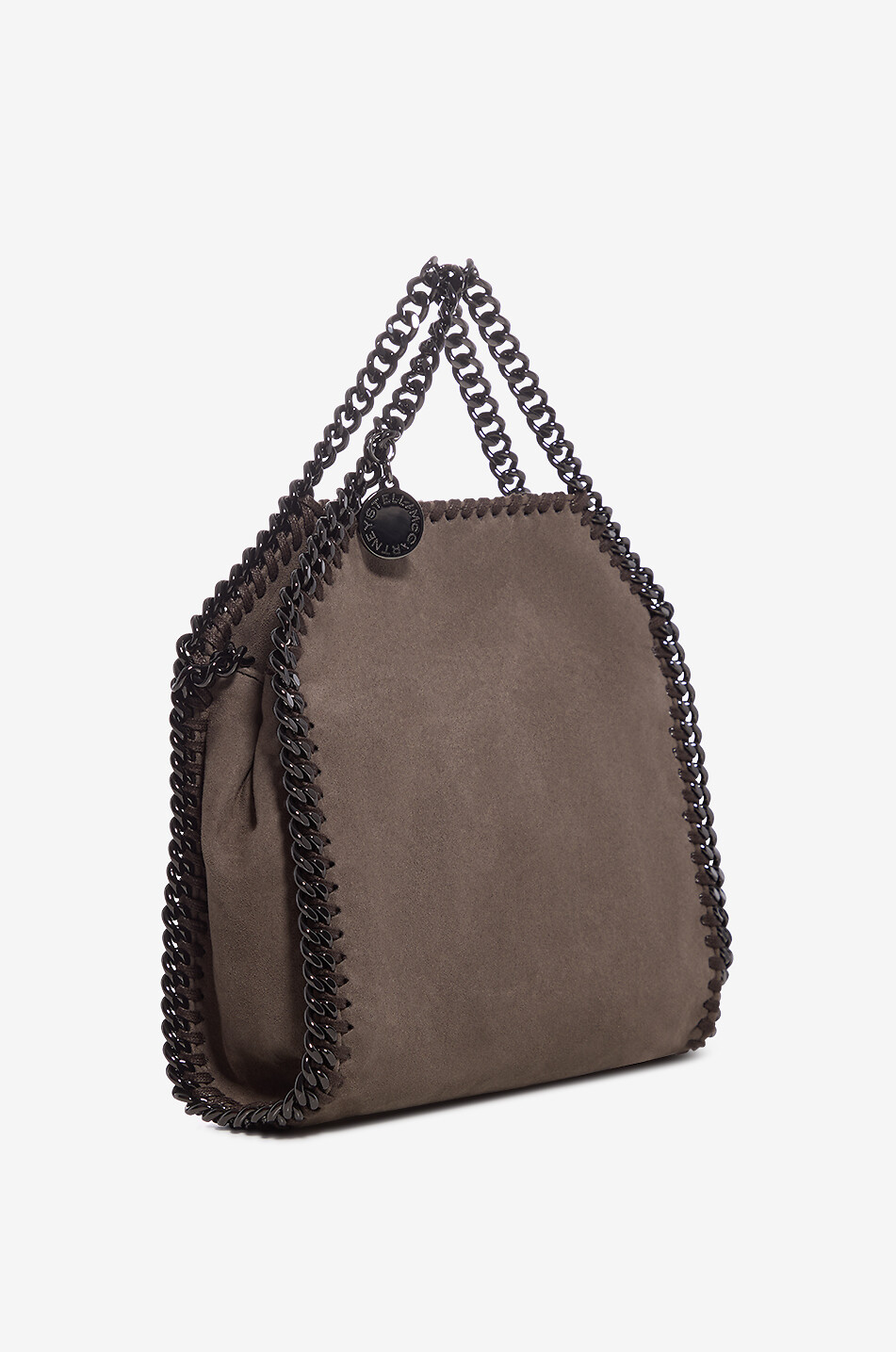 STELLA McCARTNEY Falabella Tiny synthetic suede chain-strap shoulder bag Women BROWN 2