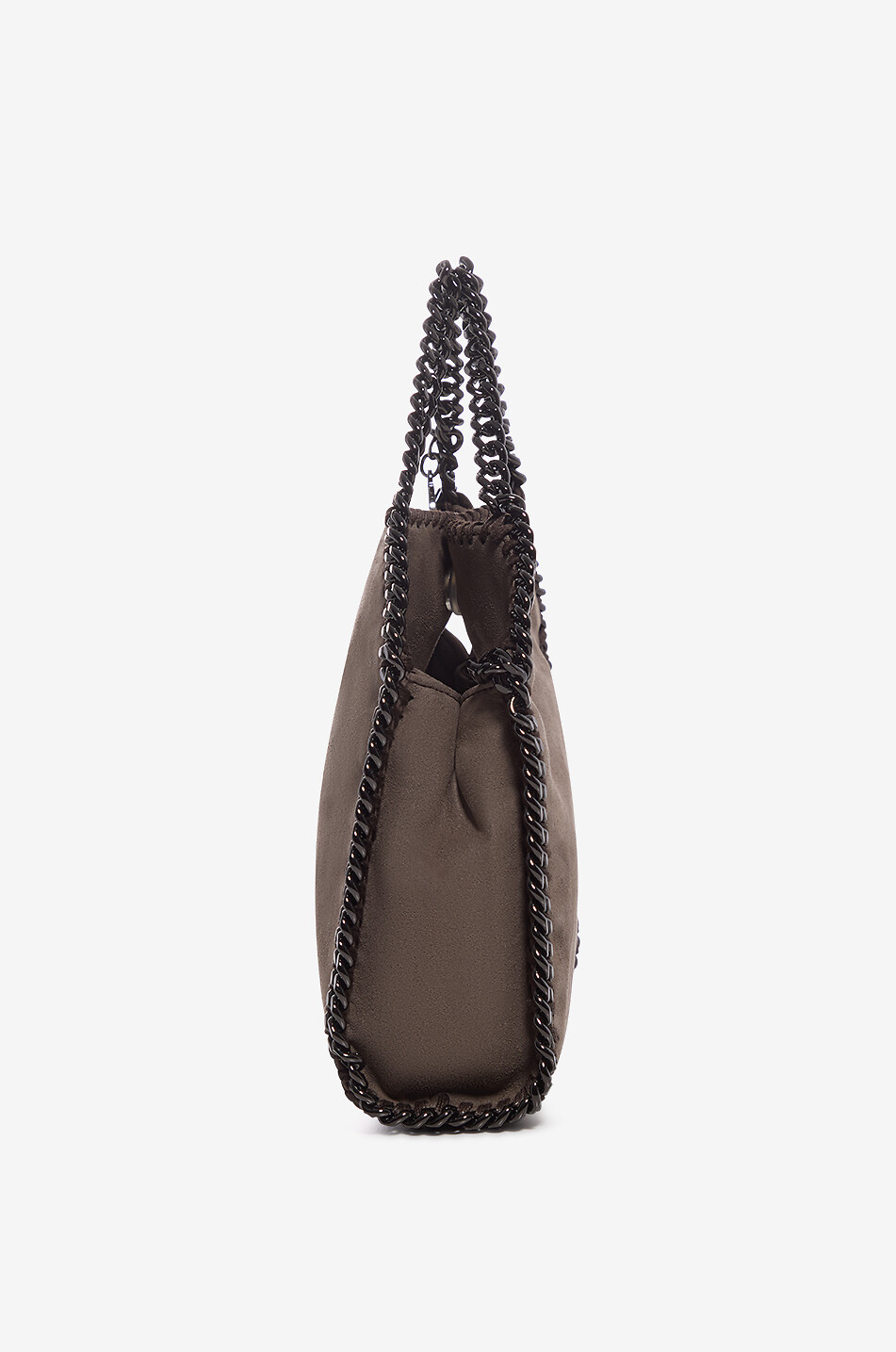 STELLA McCARTNEY Falabella Tiny synthetic suede chain-strap shoulder bag Women BROWN 4