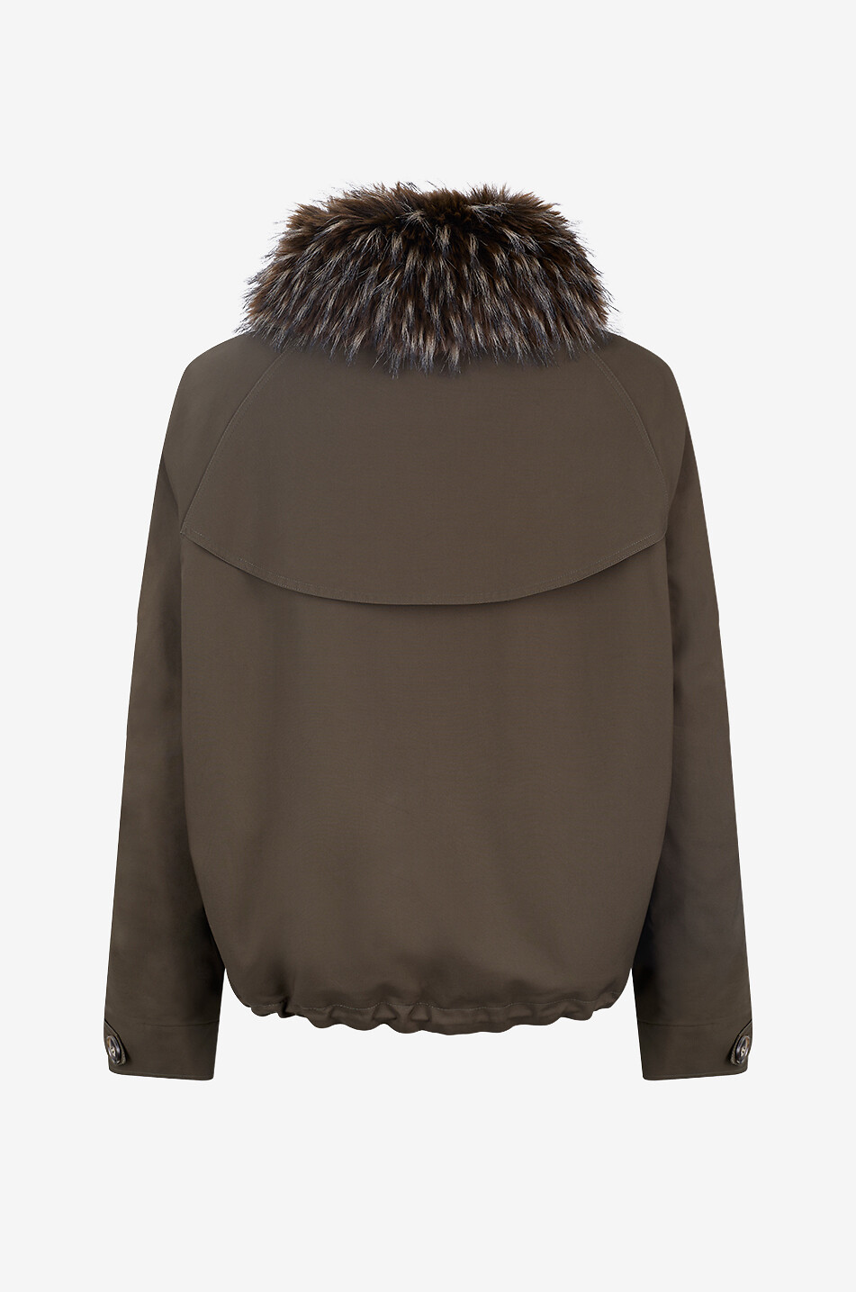 BONGENIE Kurze Oversize-Parka mit Kunstfellkragen Damen DUNKELGRÜN 2