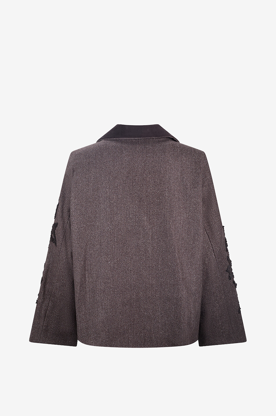 YC MILANO Double-breasted embroidered wool blend blazer Women DARK BROWN 2