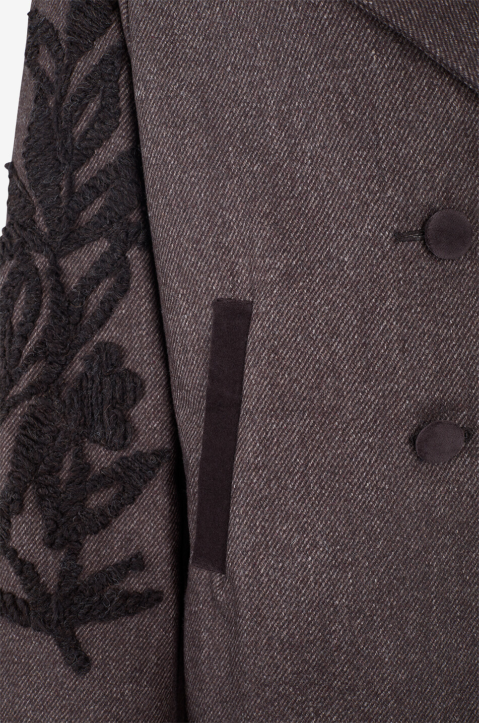 YC MILANO Double-breasted embroidered wool blend blazer Women DARK BROWN 7