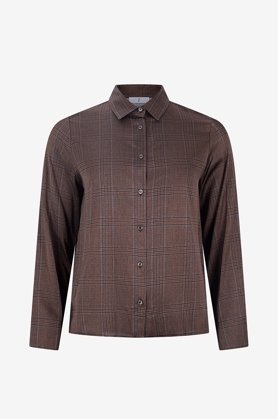 YC MILANO Bedrucktes fliessendes Hemd mit langen Ärmeln Damen COGNAC 1