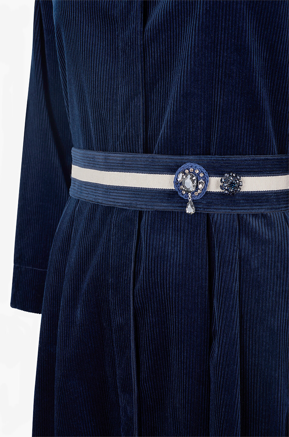 'S MAX MARA Vortice cotton corduroy midi shirt dress Women DARK BLUE 3