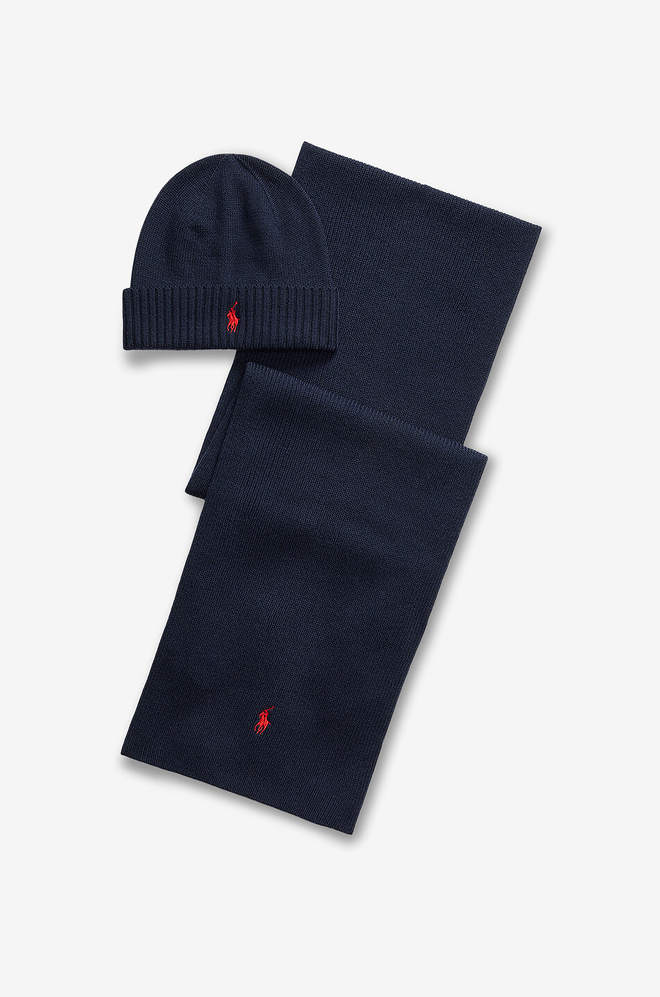 POLO RALPH LAUREN Mützen- und Schal-Set aus Wolle Pony Herren DUNKELBLAU 1