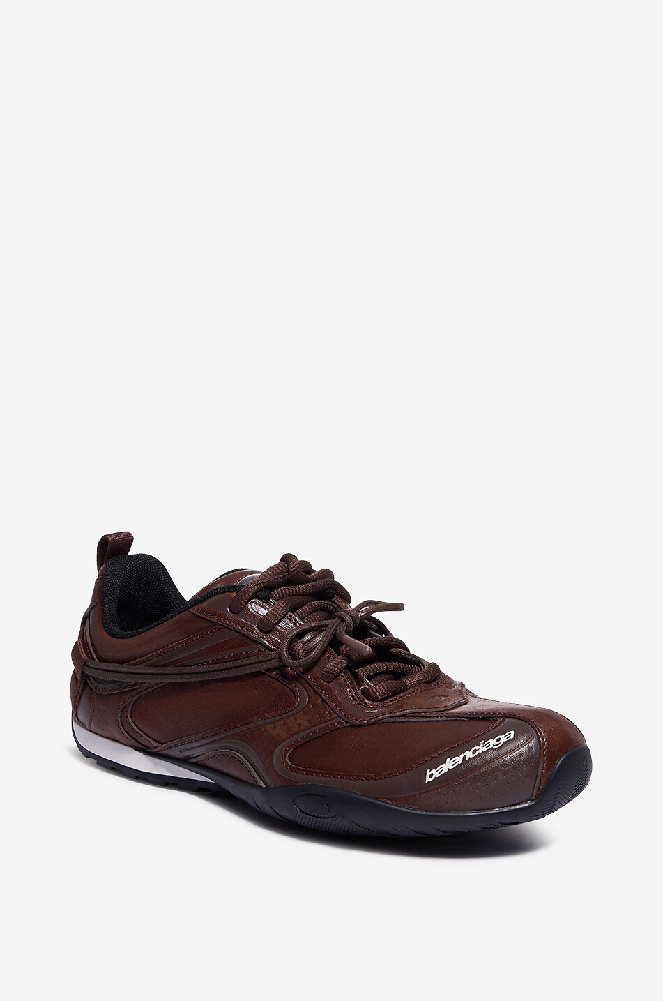 BALENCIAGA Niedrige Schnürsneakers aus Leder Radar Damen DUNKELBRAUN 1