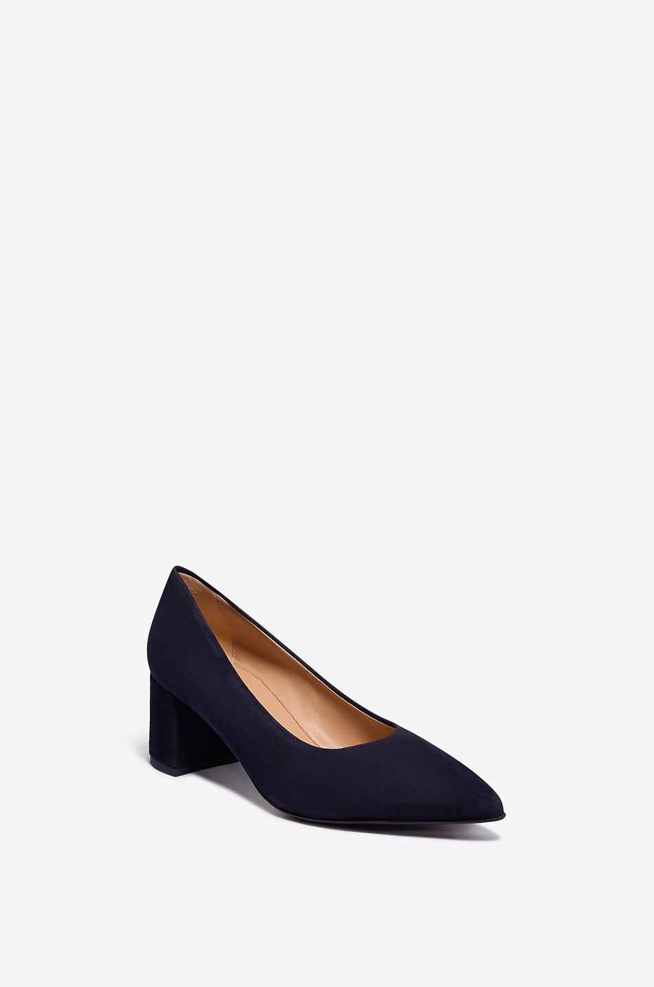 BONGÉNIE Escarpins à talon carré en daim Chunky 55 Femme BLEU FONCE 1