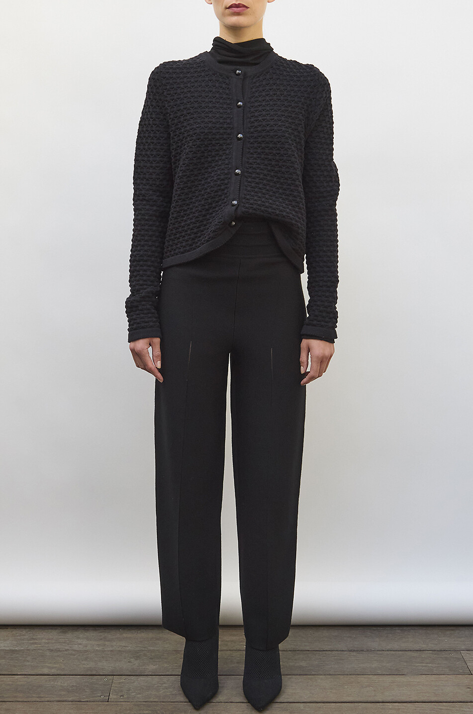MOLLI Favore high-waisted straight-leg trousers in blended virgin wool Women BLACK 2