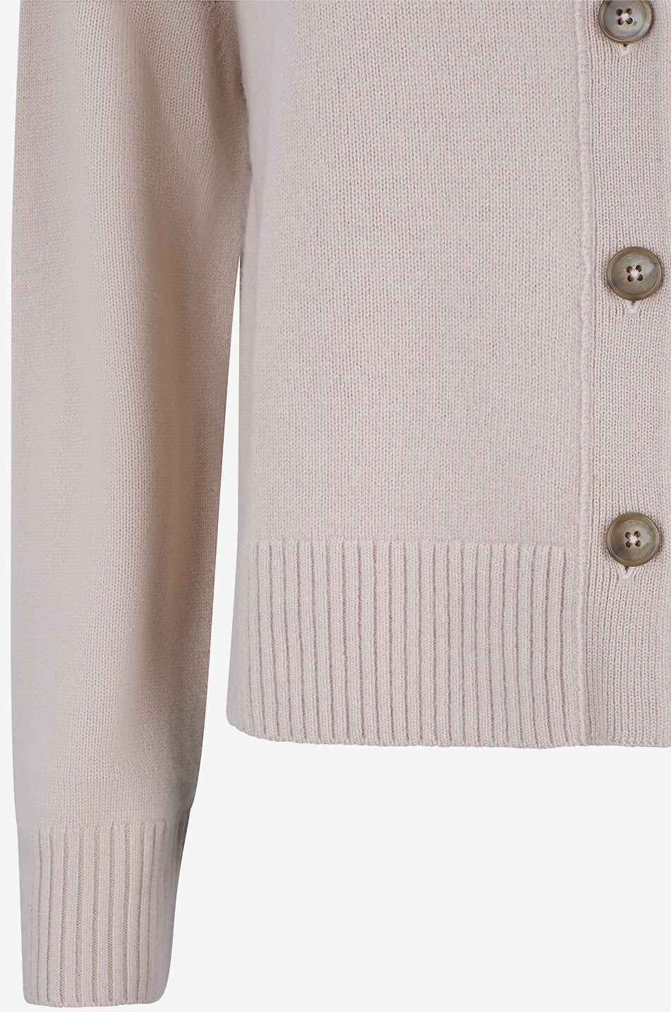 BONGÉNIE Cardigan à col rond en cachemire Femme BEIGE 3