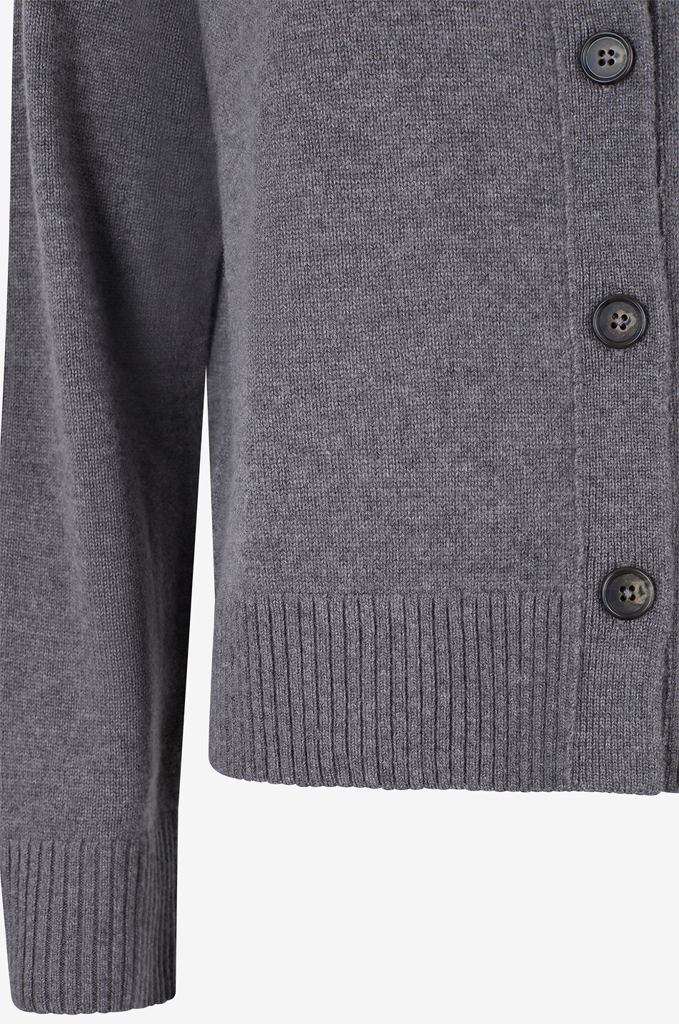 BONGÉNIE Cardigan boutonné à col rond en cachemire Femme GRIS 3