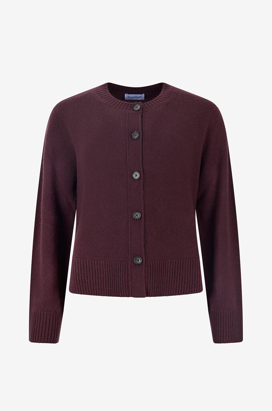 BONGÉNIE Cardigan boutonné à col rond en cachemire Femme ROUGE 1
